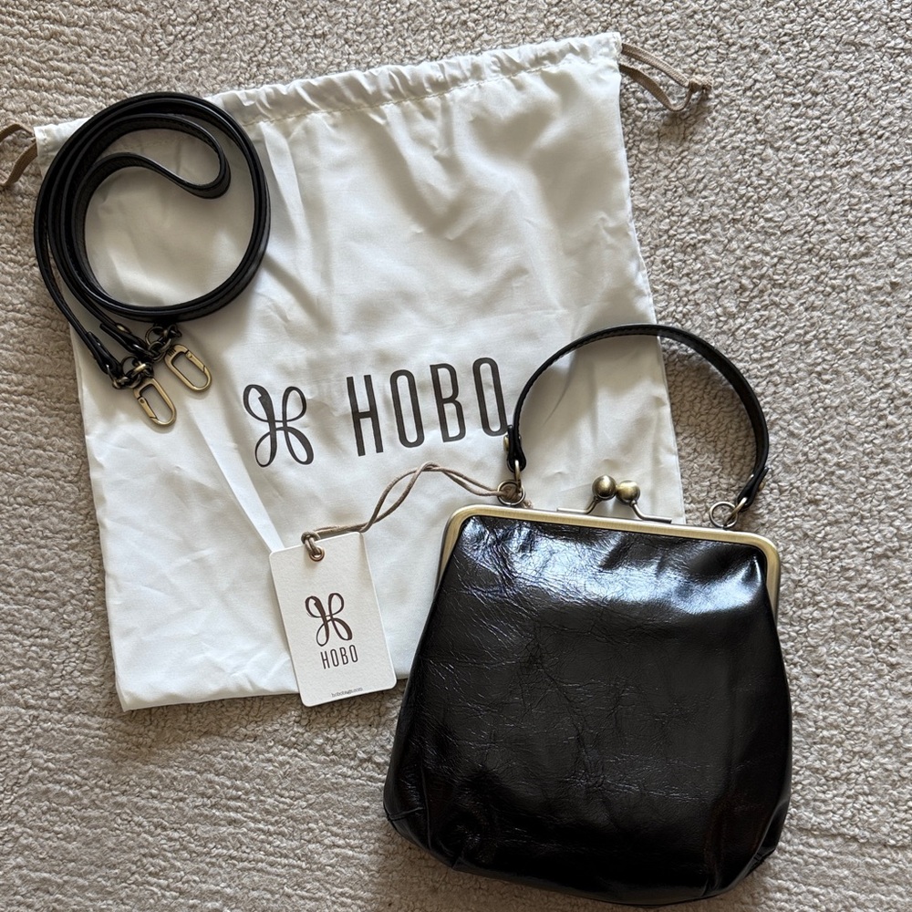 HOBO Black Leather Alba Crossbody